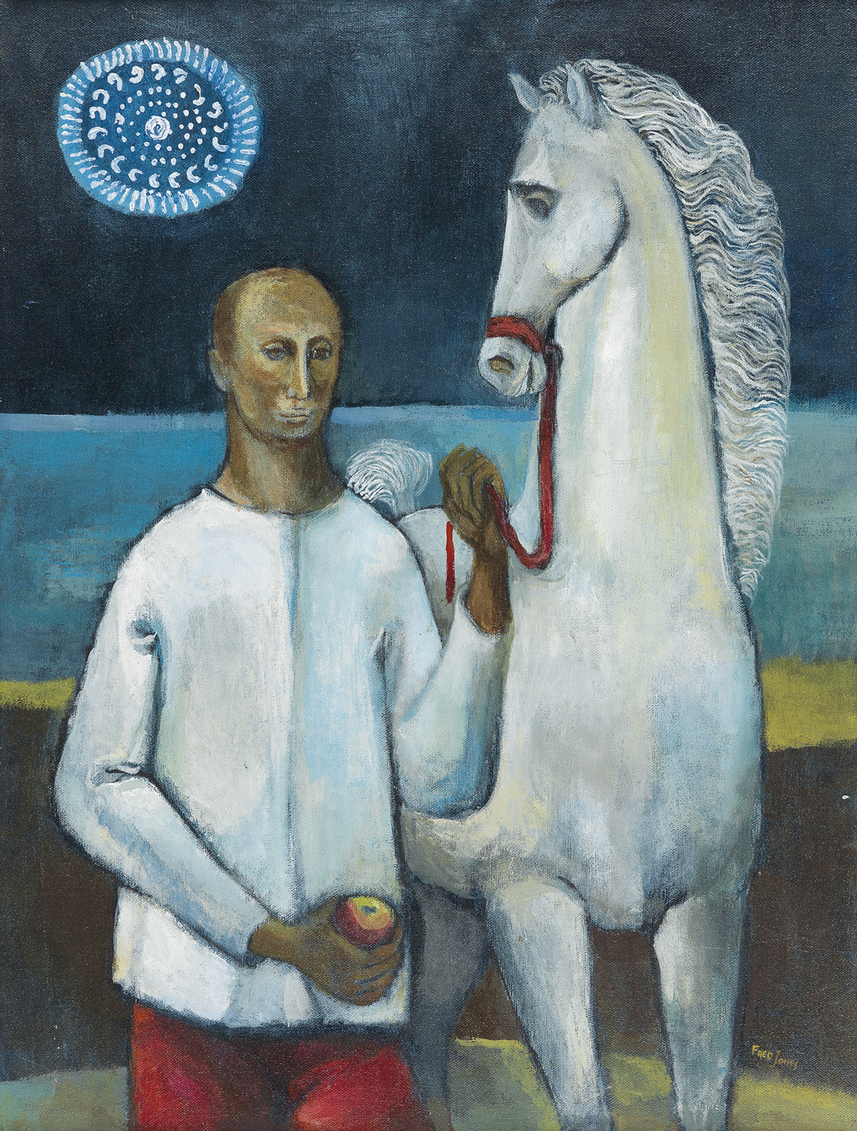 FREDERICK D. JONES (1914 - 2004 ) Untitled (Man with a Horse).